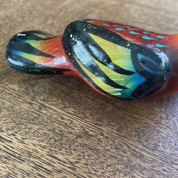 Vtg Hand Painted Folk Art Ceramic Bird Toucan 5” Colorful Mexican READ No Hanger - Picture 5 of 11